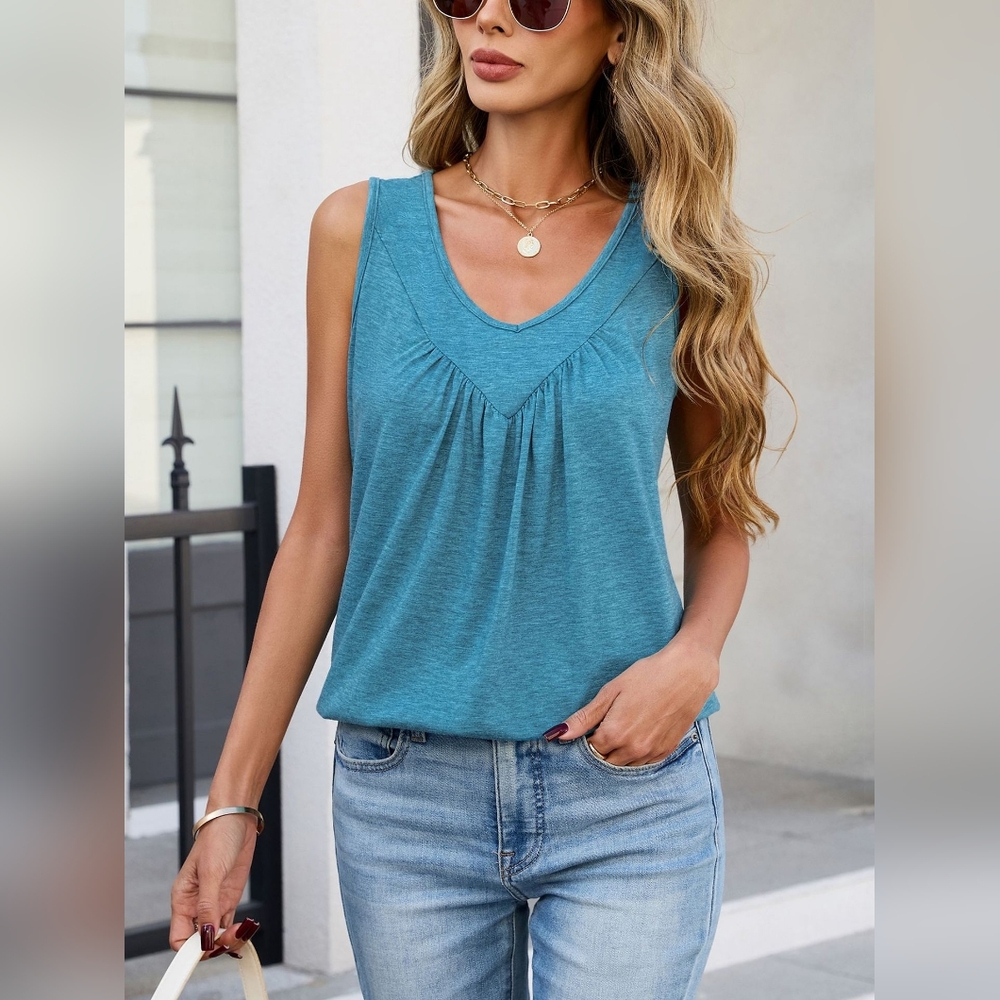 Teal Sleeveless Tank Top for Women